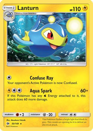 Lanturn 050/149 - Reverse Holofoil SM Base Set - Rare