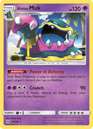 Alolan Muk 058/149 - Holofoil SM Base Set - Holo Rare