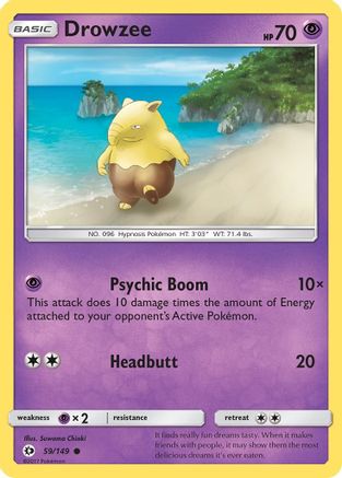Drowzee 059/149 - Reverse Holofoil SM Base Set - Common