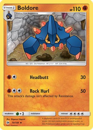 Boldore 070/149 - Reverse Holofoil SM Base Set - Uncommon