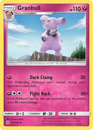 Granbull 091/149 - Reverse Holofoil SM Base Set - Uncommon