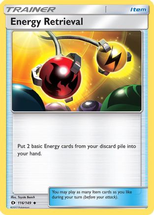 Energy Retrieval 116/149 - Reverse Holofoil SM Base Set - Uncommon