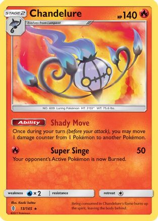 Chandelure 013/145 - Reverse Holofoil SM Guardians Rising - Holo Rare