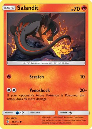 Salandit 015/145 - Reverse Holofoil SM Guardians Rising - Common