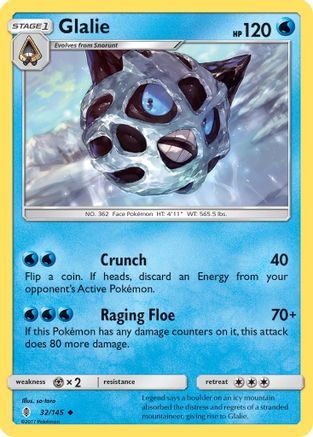 Glalie 032 - Reverse Holofoil SM Guardians Rising - Uncommon