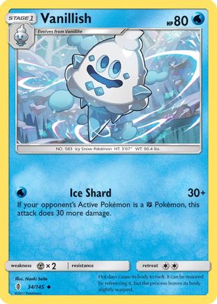 Vanillish 034 - Reverse Holofoil SM Guardians Rising - Uncommon