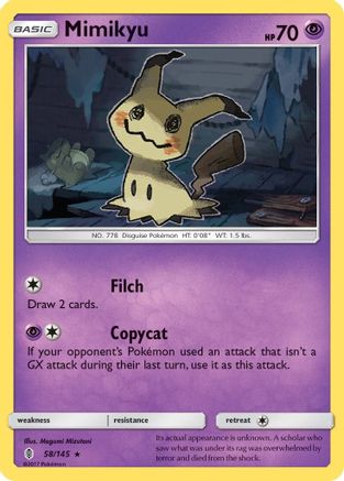 Mimikyu 058/145 - Reverse Holofoil SM Guardians Rising - Holo Rare