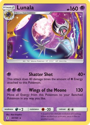 Lunala 061/145 - Reverse Holofoil SM Guardians Rising - Rare