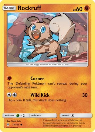 Rockruff 073/145 - Reverse Holofoil SM Guardians Rising - Common