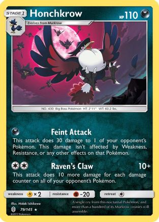 Honchkrow 079/145 SM Guardians Rising - Rare
