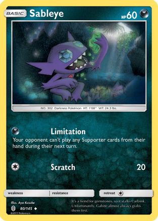 Sableye 080/145 - Reverse Holofoil SM Guardians Rising - Uncommon
