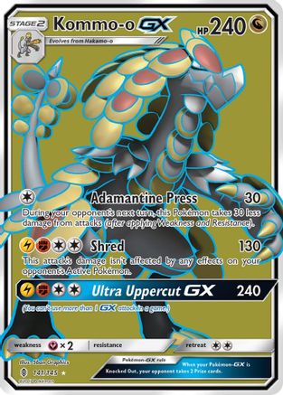 Kommo-o GX (Full Art) 141/145 - Holofoil SM Guardians Rising - Ultra Rare