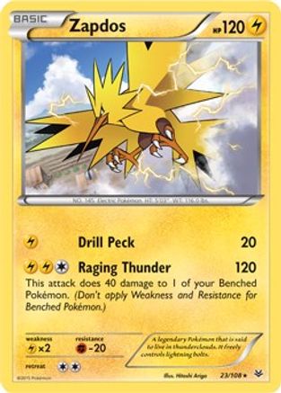 Zapdos 023/108 - Holofoil Deck Exclusives - Holo Rare