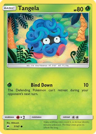 Tangela 007/147 - Reverse Holofoil SM Burning Shadows - Common