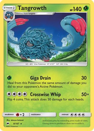 Tangrowth 008 SM Burning Shadows - Rare