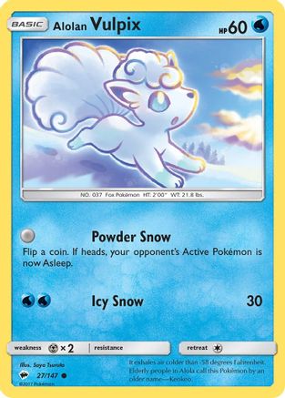 Alolan Vulpix 027/147 - Reverse Holofoil SM Burning Shadows - Common
