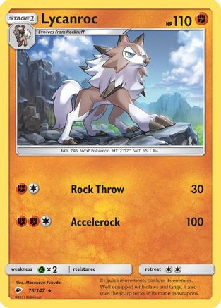 Lycanroc (76) 076/147 SM Burning Shadows - Rare