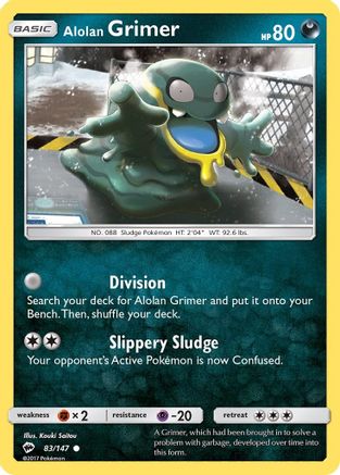 Alolan Grimer 083/147 - Reverse Holofoil SM Burning Shadows - Common