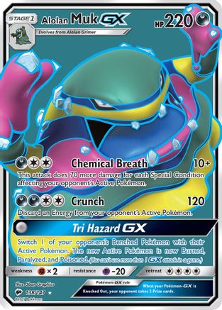 Alolan Muk GX (Full Art) 138/147 - Holofoil SM Burning Shadows - Ultra Rare