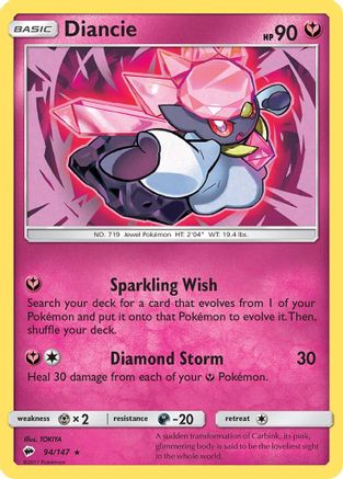 Diancie 094/147 - Holofoil SM Burning Shadows - Holo Rare