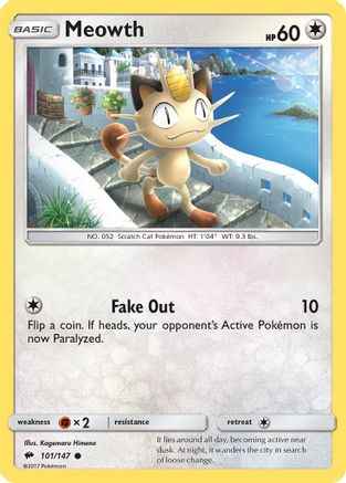 Meowth 101/147 SM Burning Shadows - Common