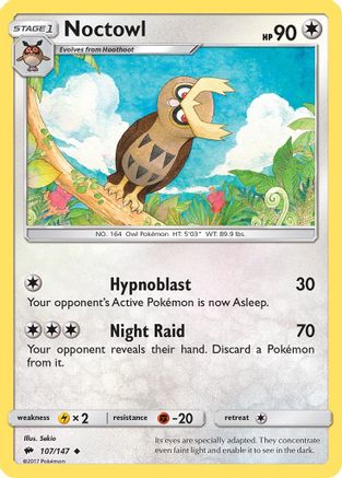 Noctowl 107/147 - Reverse Holofoil SM Burning Shadows - Uncommon