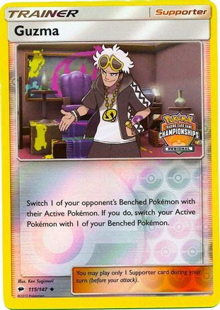 Guzma 115/147 - Reverse Holofoil League & Championship Cards - Promo