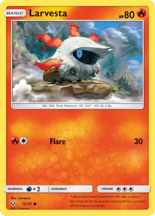 Larvesta 012 - Reverse Holofoil Shining Legends - Common