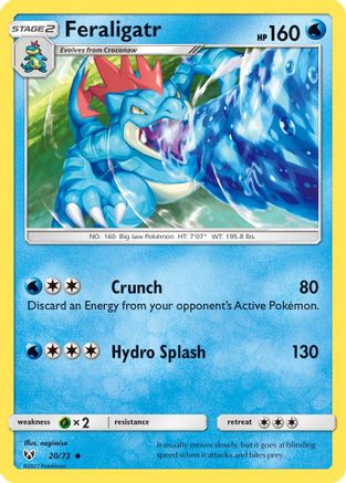 Feraligatr 020/73 - Reverse Holofoil Shining Legends - Uncommon