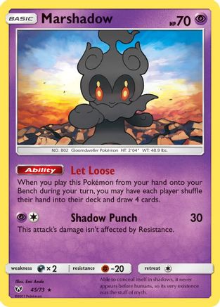 Marshadow 045/73 - Holofoil Shining Legends - Holo Rare