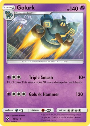 Golurk 044/73 - Reverse Holofoil Shining Legends - Uncommon