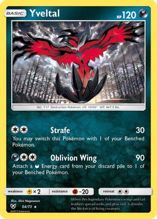 Yveltal 054/73 - Holofoil Shining Legends - Holo Rare