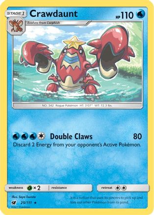 Crawdaunt 025 - Reverse Holofoil SM Crimson Invasion - Rare
