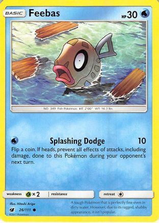 Feebas 026/111 - Reverse Holofoil SM Crimson Invasion - Common