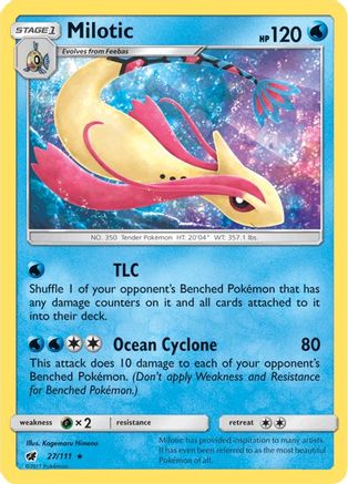 Milotic 027/111 - Reverse Holofoil SM Crimson Invasion - Holo Rare