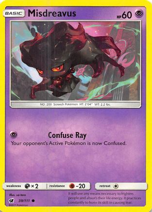 Misdreavus 039/111 - Reverse Holofoil SM Crimson Invasion - Common