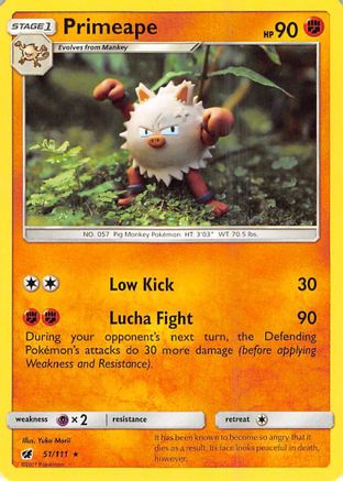 Primeape 051/111 SM Crimson Invasion - Rare