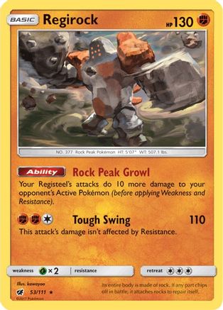 Regirock 053/111 SM Crimson Invasion - Rare