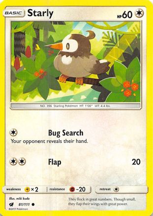 Starly 081/111 SM Crimson Invasion - Common