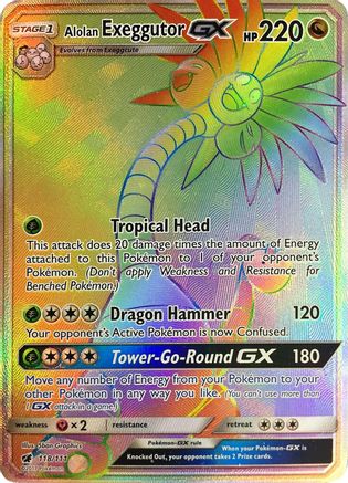 Alolan Exeggutor GX (Secret) 118/111 - Holofoil SM Crimson Invasion - Secret Rare