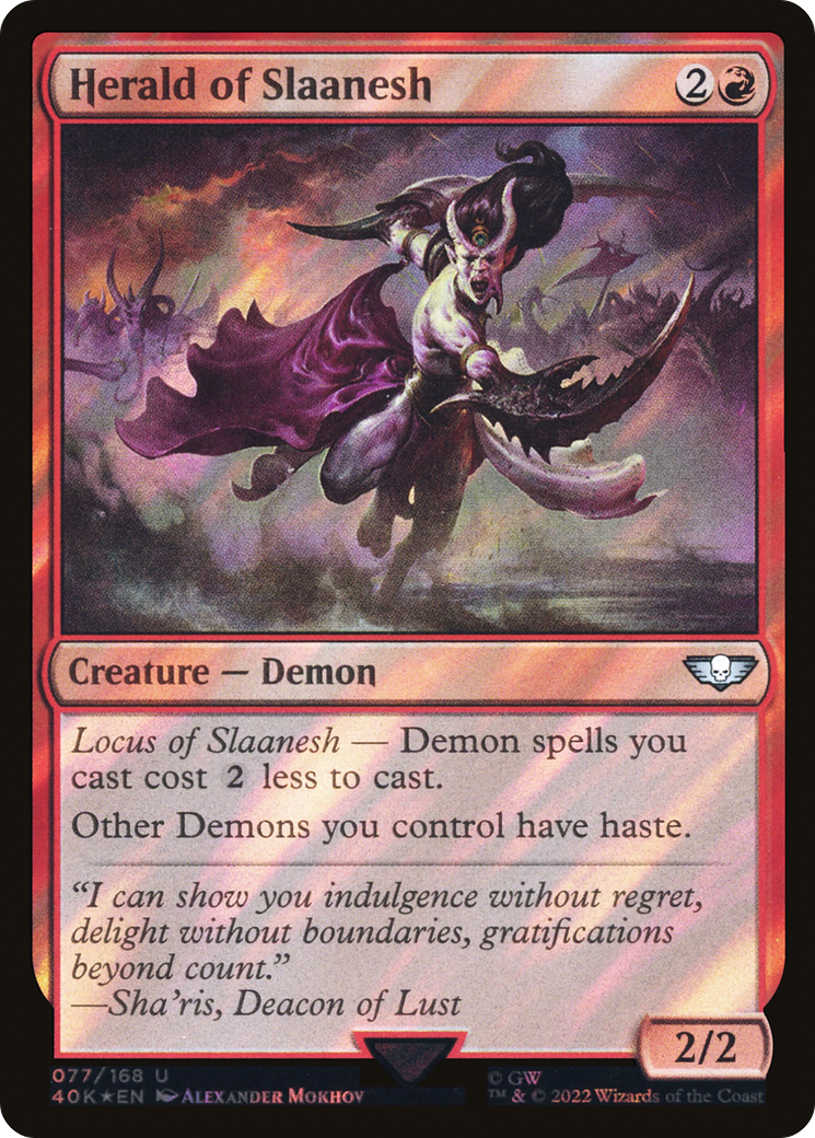 Herald of Slaanesh (Surge Foil) (40K-77★) - Warhammer 40,000 Commander Foil
