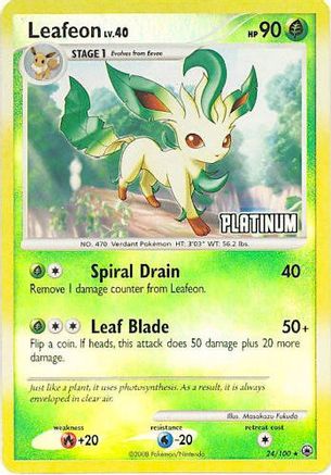 Leafeon 024/100 - Reverse Holofoil Burger King Promos - Promo