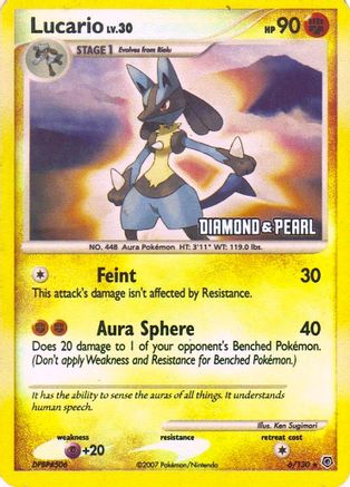 Lucario 006/130 - Reverse Holofoil Burger King Promos - Promo