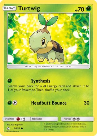 Turtwig (6) 006/156 SM Ultra Prism - Common