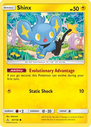 Shinx (45) 045/156 - Reverse Holofoil SM Ultra Prism - Common