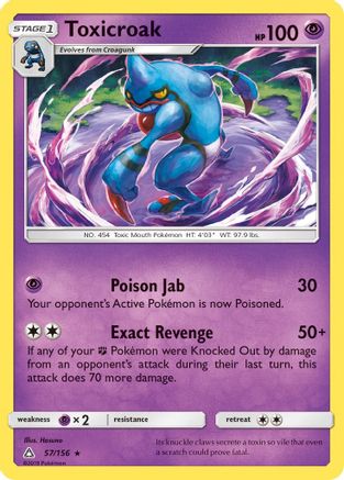 Toxicroak 057 - Reverse Holofoil SM Ultra Prism - Rare