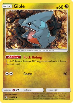 Gible (97) 097/156 - Reverse Holofoil SM Ultra Prism - Common