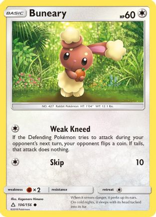 Buneary 106/156 - Reverse Holofoil SM Ultra Prism - Common