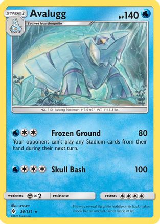 Avalugg 030 - Reverse Holofoil SM Forbidden Light - Rare