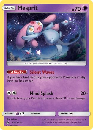 Mesprit 042/131 - Reverse Holofoil SM Forbidden Light - Uncommon